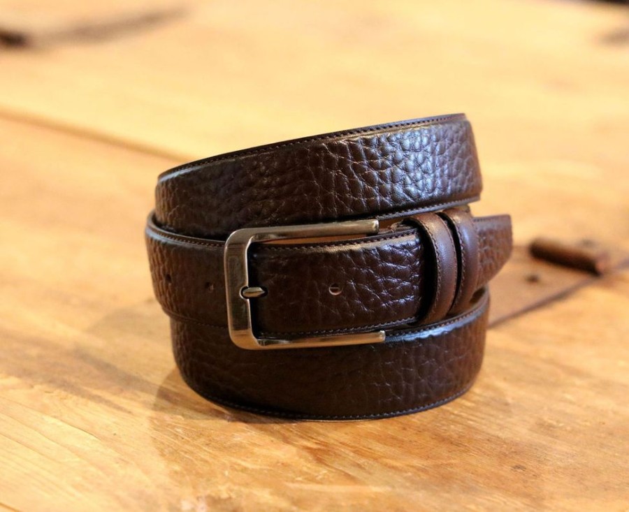 Maurice Pebbled Leather Belt Brown | Belts