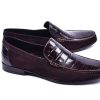 Corrente Corrente Crocodile Embossed Calfskin & Suede Loafer Brown | Suede