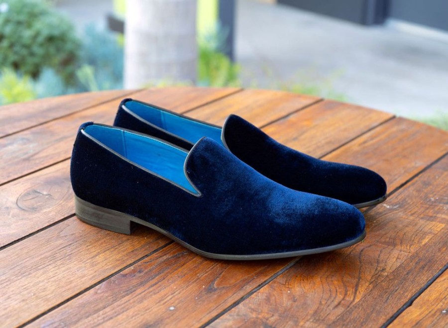 Maurice Maurice Velvet Venetian Loafer Navy | Formal