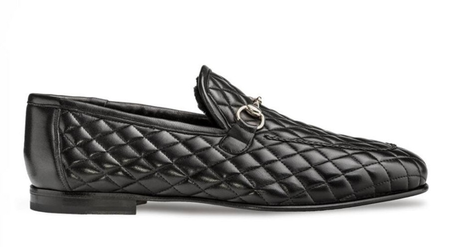 Mezlan Mezlan Quilted Leather Loafer Black | Lace-Ups