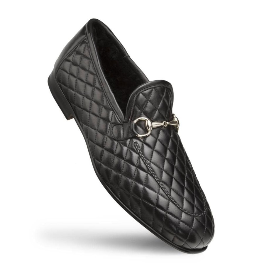 Mezlan Mezlan Quilted Leather Loafer Black | Lace-Ups