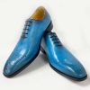 CARRUCCI Burnished Calfskin Lace-Up Oxford Ocean Blue | Lace-Ups