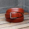 Maurice Maurice Stitched Leather Belt Camel | Belts