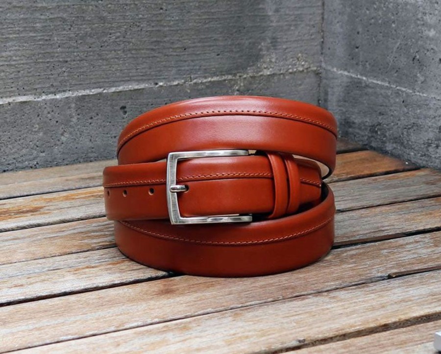 Maurice Maurice Stitched Leather Belt Camel | Belts