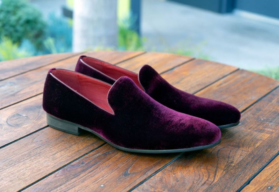 Maurice Maurice Velvet Venetian Loafer Burgundy | Formal