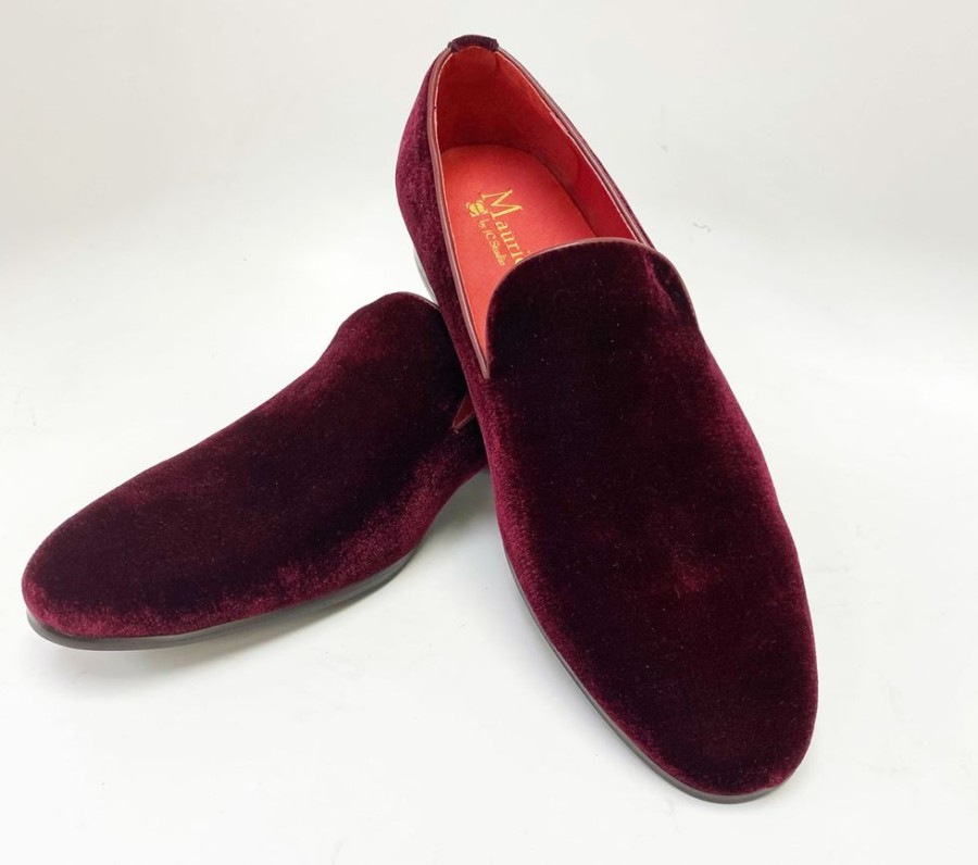 Maurice Maurice Velvet Venetian Loafer Burgundy | Formal