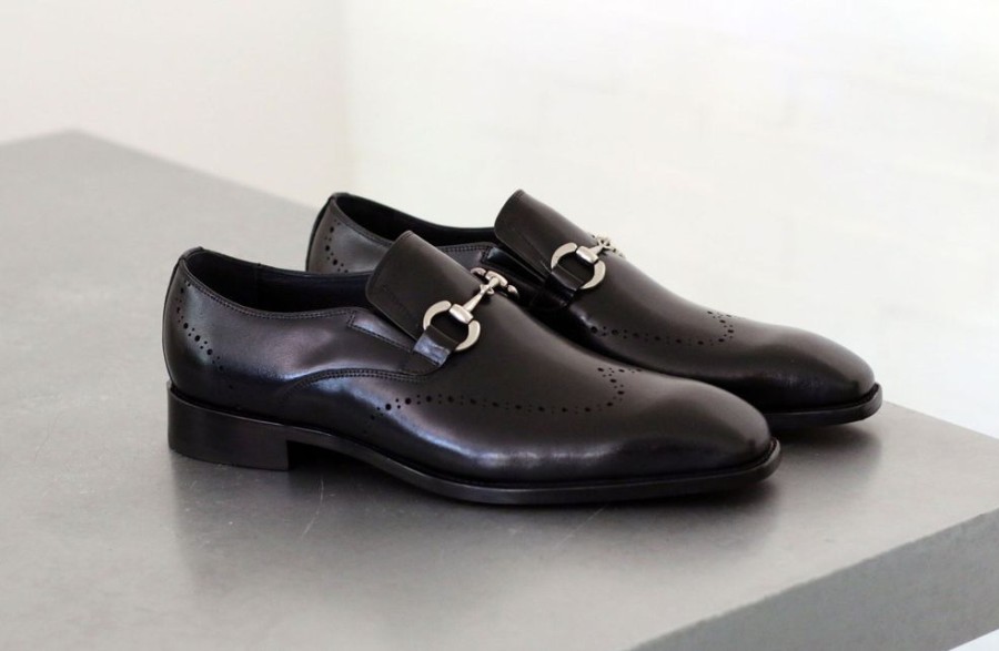 CARRUCCI Burnished Calfskin Slip-On Shoe Black | Loafers