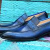 CARRUCCI Calfskin Slip-On Penny Loafer Navy | Loafers