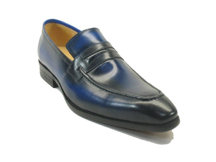 CARRUCCI Calfskin Slip-On Penny Loafer Navy | Loafers