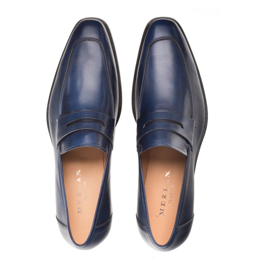 Mezlan Mezlan Calfskin Penny Loafer Navy | Loafers