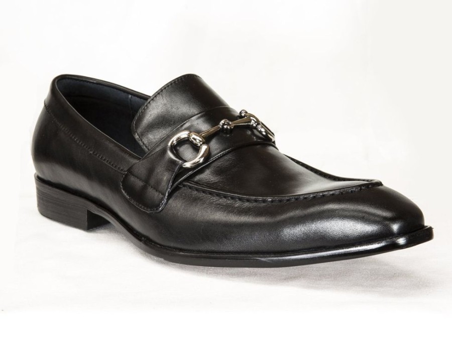 CARRUCCI Burnished Calfskin Slip-On Loafer Black | Loafers