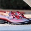 CARRUCCI Burnished Calfskin Slip-On Loafer Red | Loafers