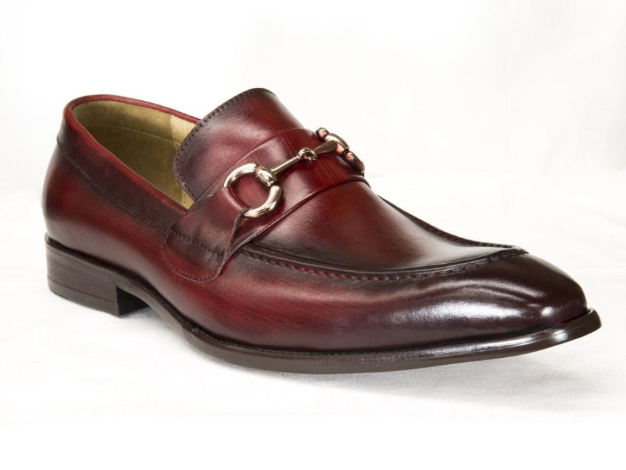 CARRUCCI Burnished Calfskin Slip-On Loafer Red | Loafers