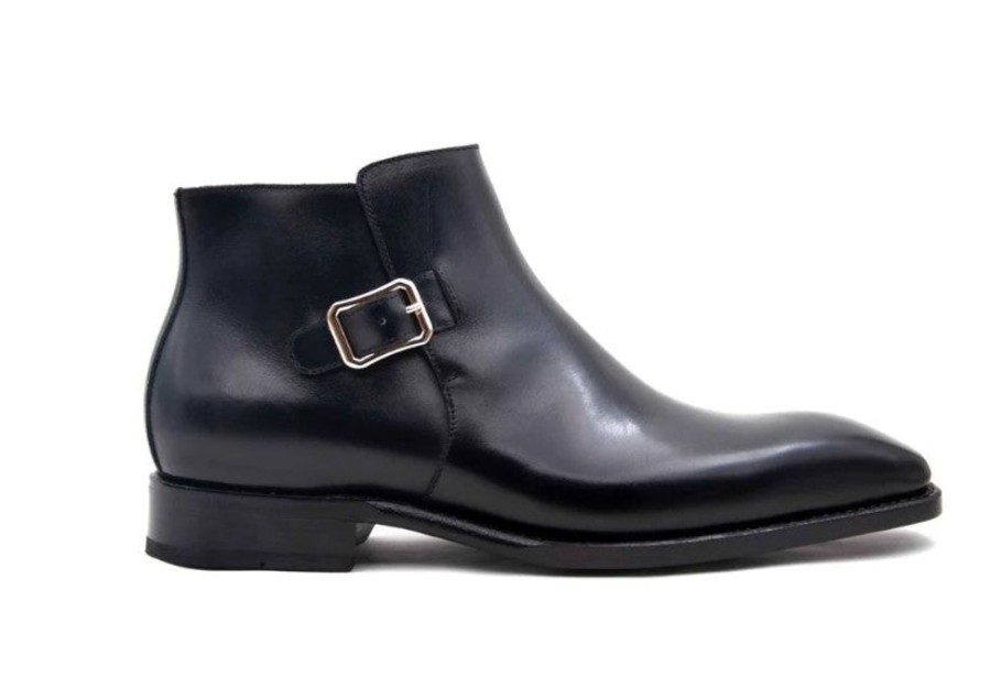 Ugo Vasare Americano Burnished Calfskin Slip-On Boot Black | Boots