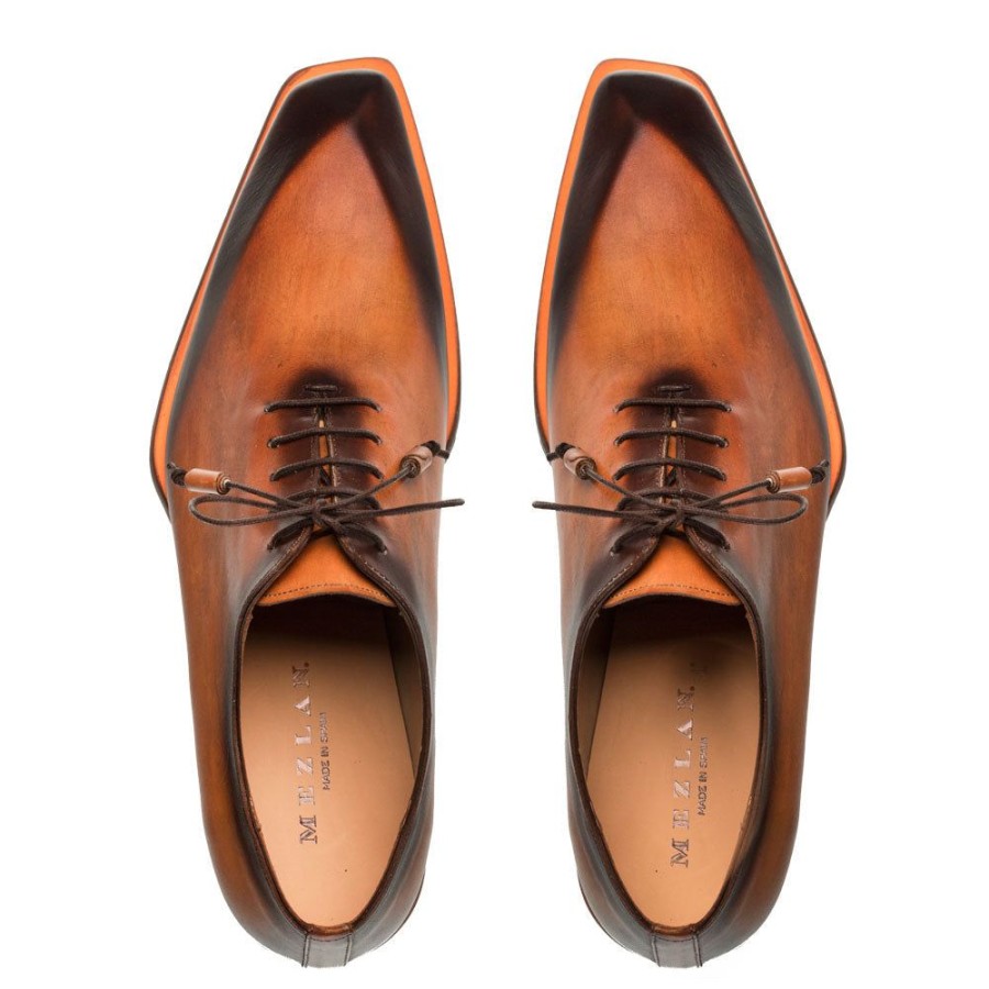 Mezlan Mezlan Asymmetrical Lace-Up Oxford Cognac | Lace-Ups