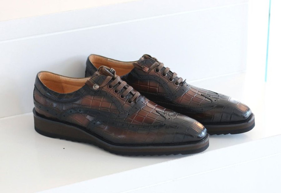 CARRUCCI Calfskin Lace-Up Oxford Brown | Lace-Ups