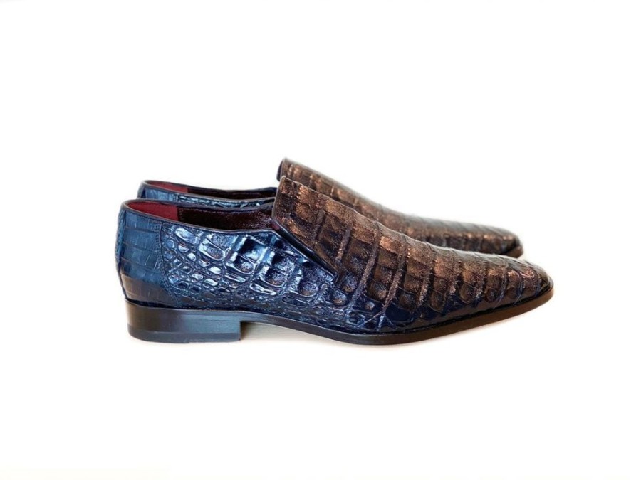 Pelle Exotics Pelle Exotics Crocodile Slip-On Loafer Blue | Exotics