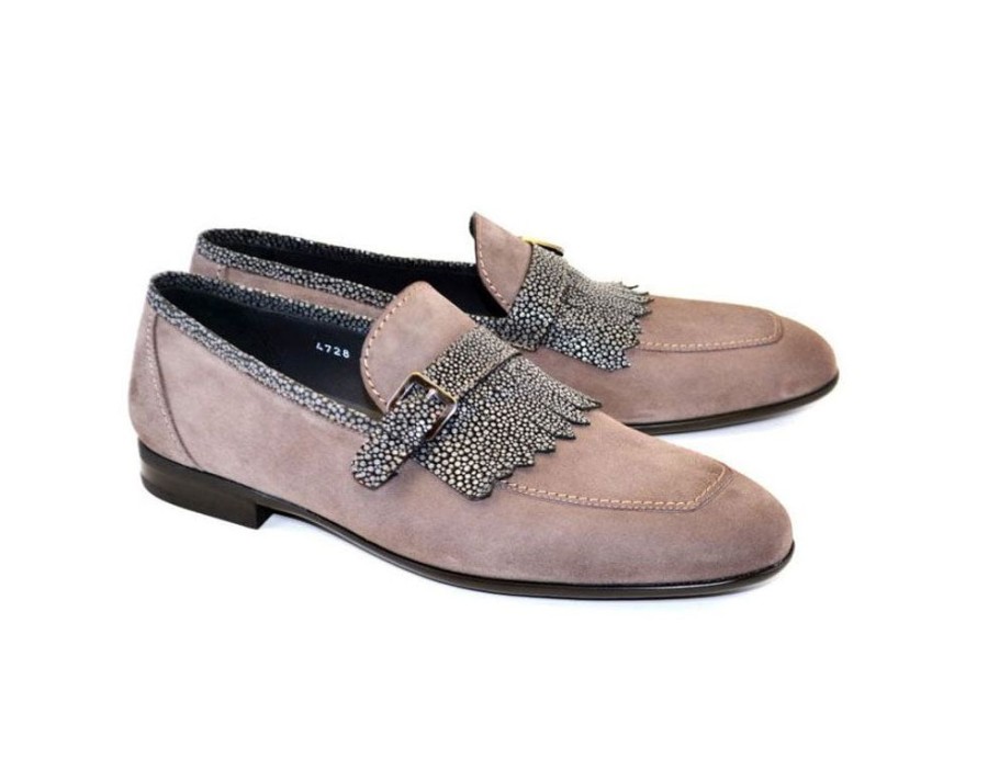 Corrente Corrente Suede Slip-On Loafer Grey | Suede