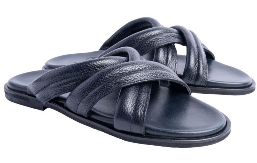 Pelle Pelle "Balaer" Slip-On Calfskin Sandal Navy | Sandals