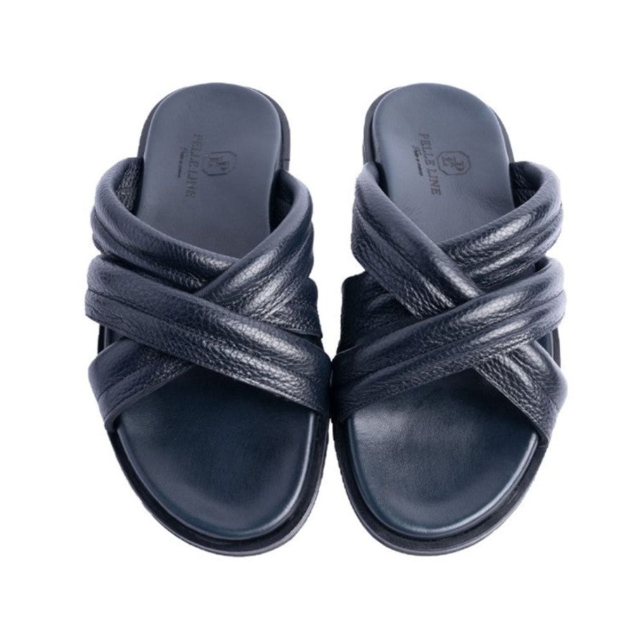 Pelle Pelle "Balaer" Slip-On Calfskin Sandal Navy | Sandals