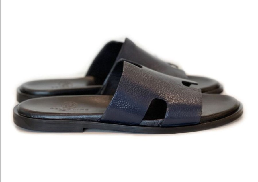 Pelle Pelle "Egea" Slip-On Calfskin Sandal Navy | Sandals