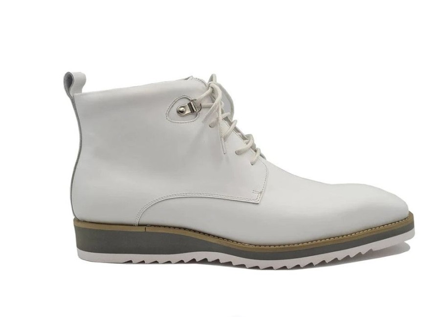 Maurice Burnished Calfskin Lace-Up Boot White | Boots