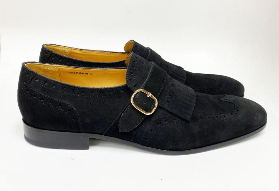 Ugo Vasare Supple Suede Slip-On Shoe Black | Loafers