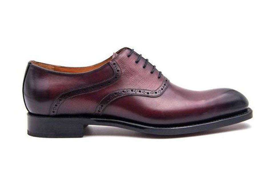 Ugo Vasare Hudson Burnished Calfskin Lace-Up Oxford Burgundy | Lace-Ups