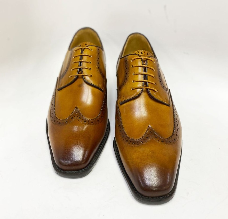 Maurice Burnished Leather Lace-Up Shoe Cognac | Lace-Ups