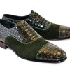 Corrente Corrente Calfskin & Suede Lace-Up Oxford Green | Suede