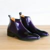 Carrucci by Maurice Shiny Calfskin Slip-On Boot Purple | Boots