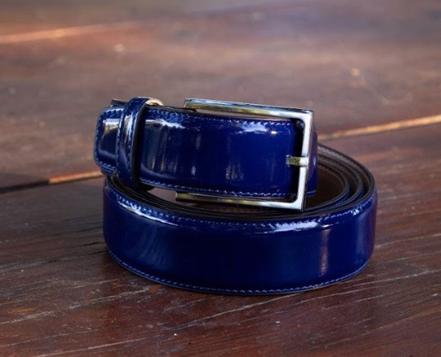 Maurice Patent Leather Belt Electric/Blue | Belts