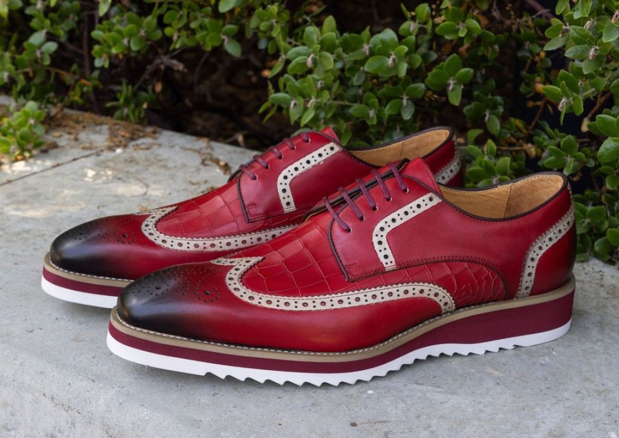 Carrucci by Maurice Style: 515-35-Burgundy | Lace-Ups