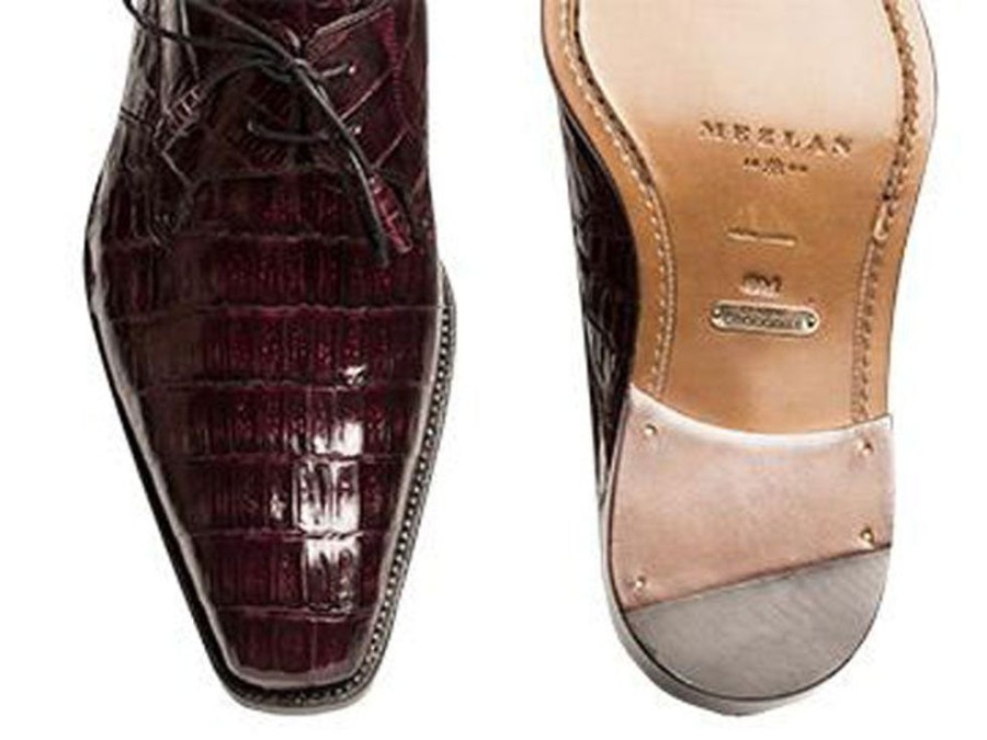 Mezlan Anderson Crocodile Oxford Burgundy | Exotics