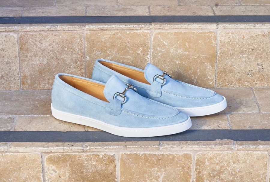 Carrucci by Maurice Suede Slip-On Horsebit Loafer Sky/Blue | Sneakers