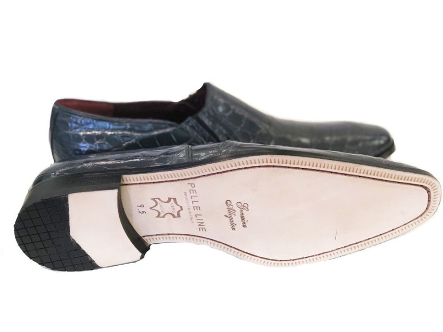 Pelle Exotics Pelle Exotics "Bellini" Alligator Loafer Grey | Exotics