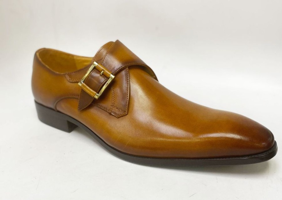 CARRUCCI Burnished Calfskin Monkstrap Cognac | Monkstraps