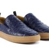 Pelle Pelle "Grafton" Ostrich Slip-On Loafer Navy | Exotics