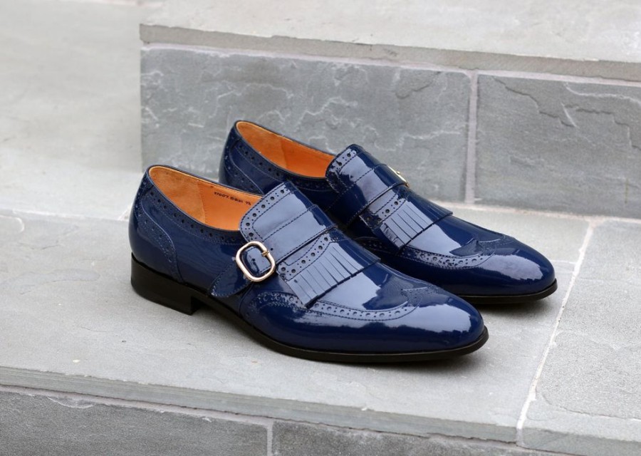 Ugo Vasare Shiny Calfskin Slip-On Shoe Navy | Loafers