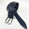 Maurice Pebble Leather Belt Navy | Belts