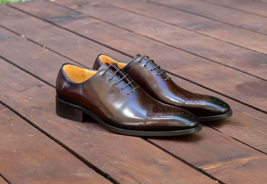 CARRUCCI Burnished Calfskin Lace-Up Oxford Chestnut | Lace-Ups