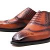 Ugo Vasare Burnished Calfskin "Owen" Lace-Up Oxford Camel | Lace-Ups