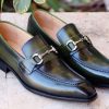 CARRUCCI Burnished Calfskin Slip-On Loafer Green | Loafers