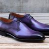 Ugo Vasare Scott Burnished Calfskin Lace-Up Blucher Oxford Purple | Lace-Ups