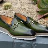 Carrucci by Maurice Calfskin Slip-On Horsebit Loafer Olive | Loafers