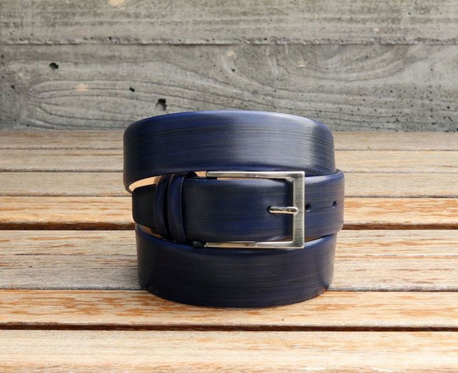 Maurice Maurice Leather Belt Navy | Belts