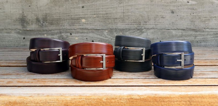 Maurice Maurice Leather Belt Navy | Belts