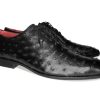 Pelle Exotics Pelle Exotics Ostrich Quill Lace-Up Oxford Black | Exotics