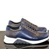 Corrente Corrente Calfskin Sport Shoe Blue/Grey | Sneakers