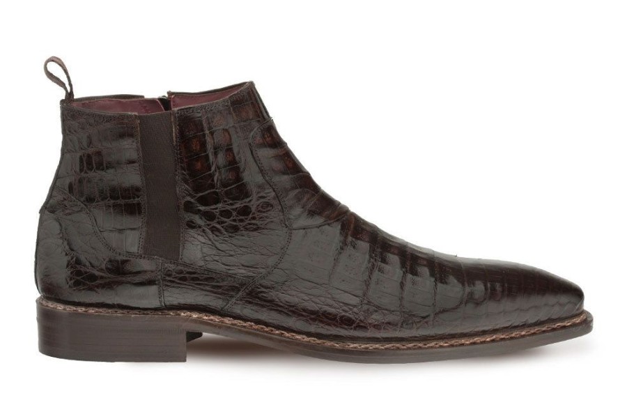 Mezlan Blackmore Crocodile Slip-On Boot Brown | Boots